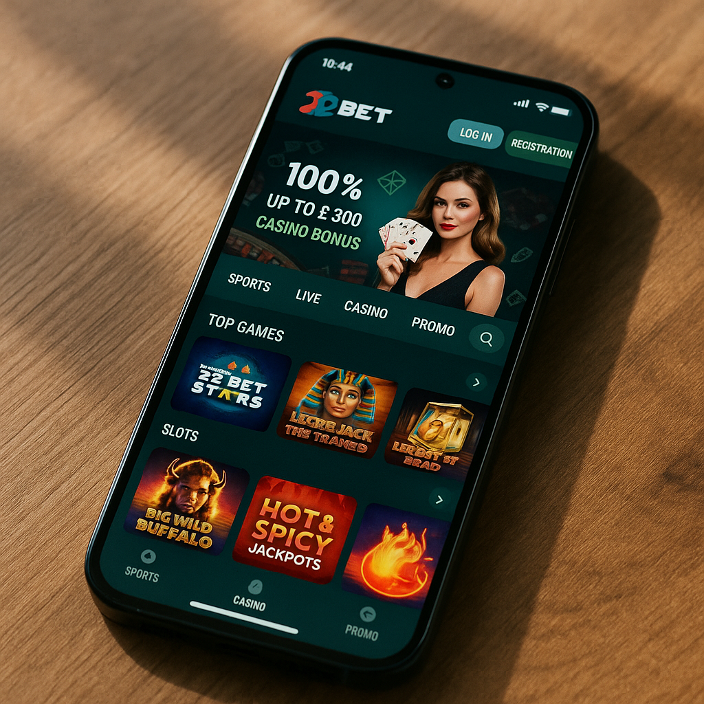 22bet - Mobilná verzia platformy - responzívny design pre Android a iPhone